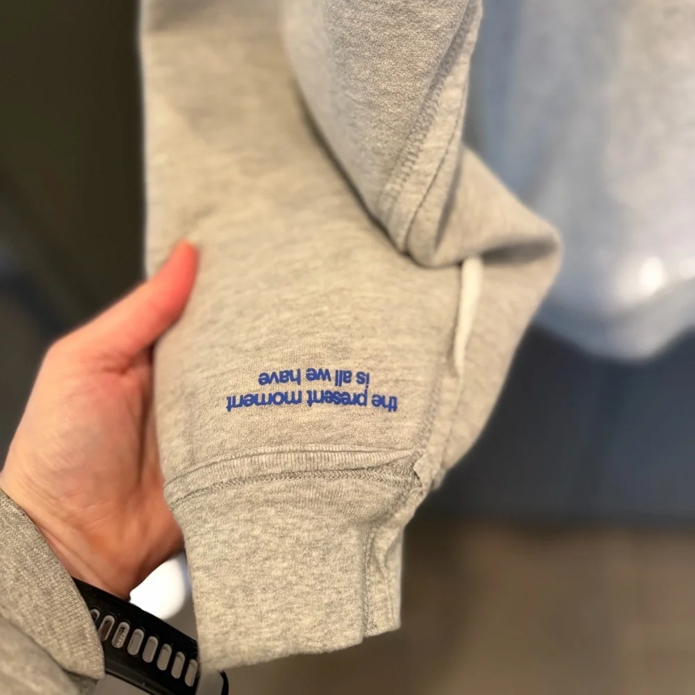 Mayfair 'Enjoy Today' Cream & Gray Graphic Sweatshirt - Picture 5 of 7